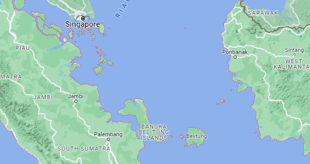 Selat Karimata, Indonesia (Sumber Gambar: Google Maps)