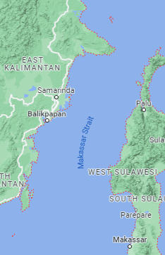 Selat Makassar, Indonesia (Sumber Gambar: Google Maps)