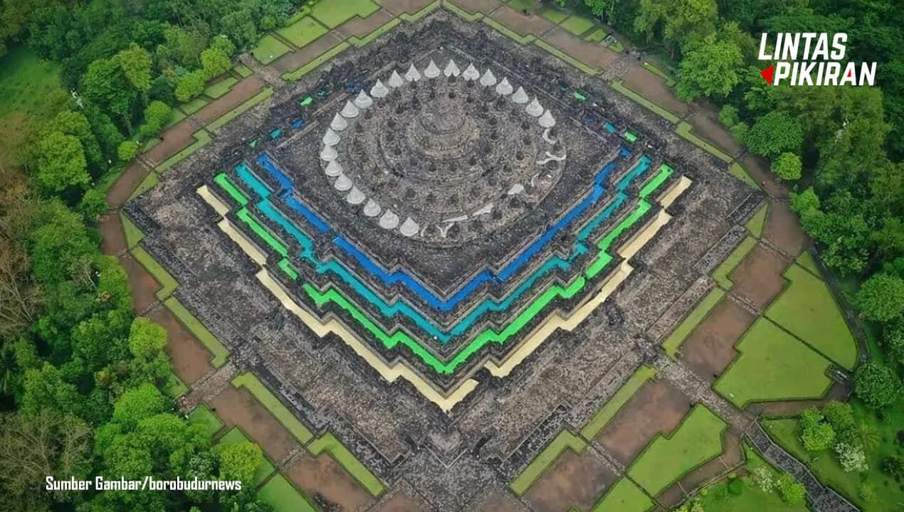Tampilan udara Candi Borobudur (Sumber Gambar/borobudurnews)