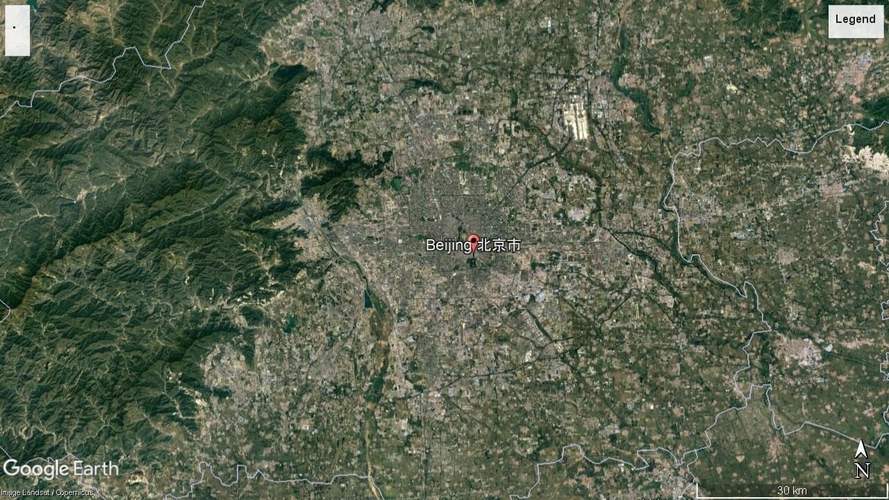 Tampilan Satelit Kota Beijing