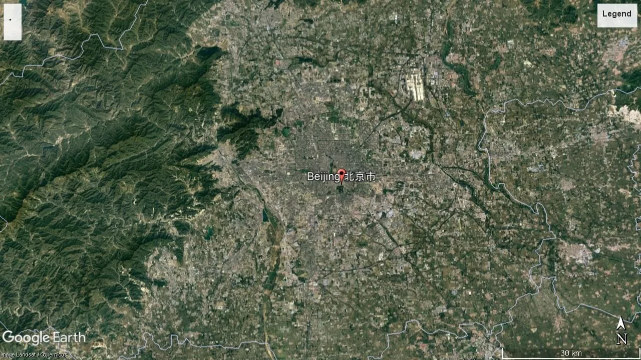 Tampilan Satelit Kota Beijing