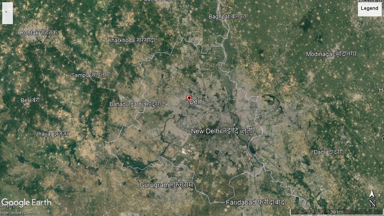Tampilan Satelit Kota Delhi