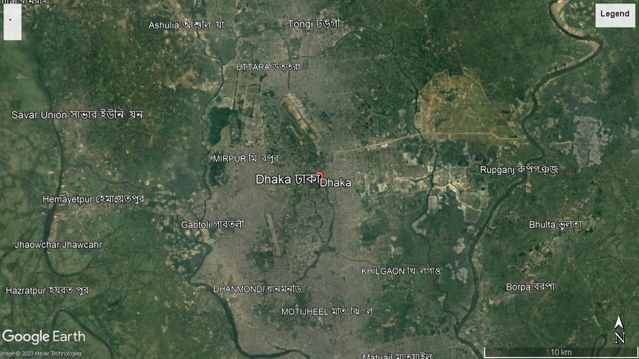 Tampilan Satelit Kota Dhaka