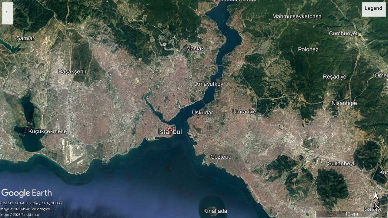 Tampilan Satelit Kota Istanbul