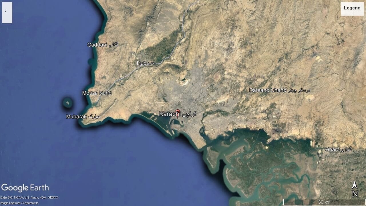 Tampilan Satelit Kota Karachi