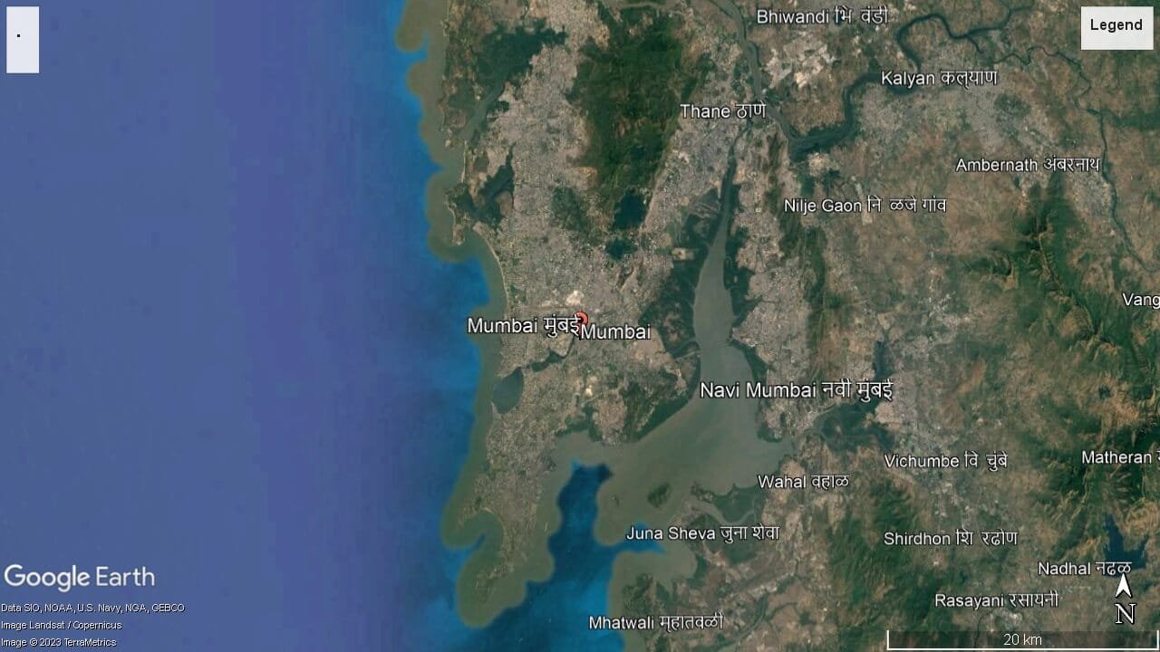 Tampilan Satelit Kota Mumbai