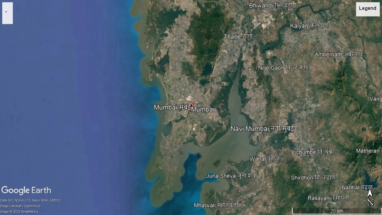 Tampilan Satelit Kota Mumbai
