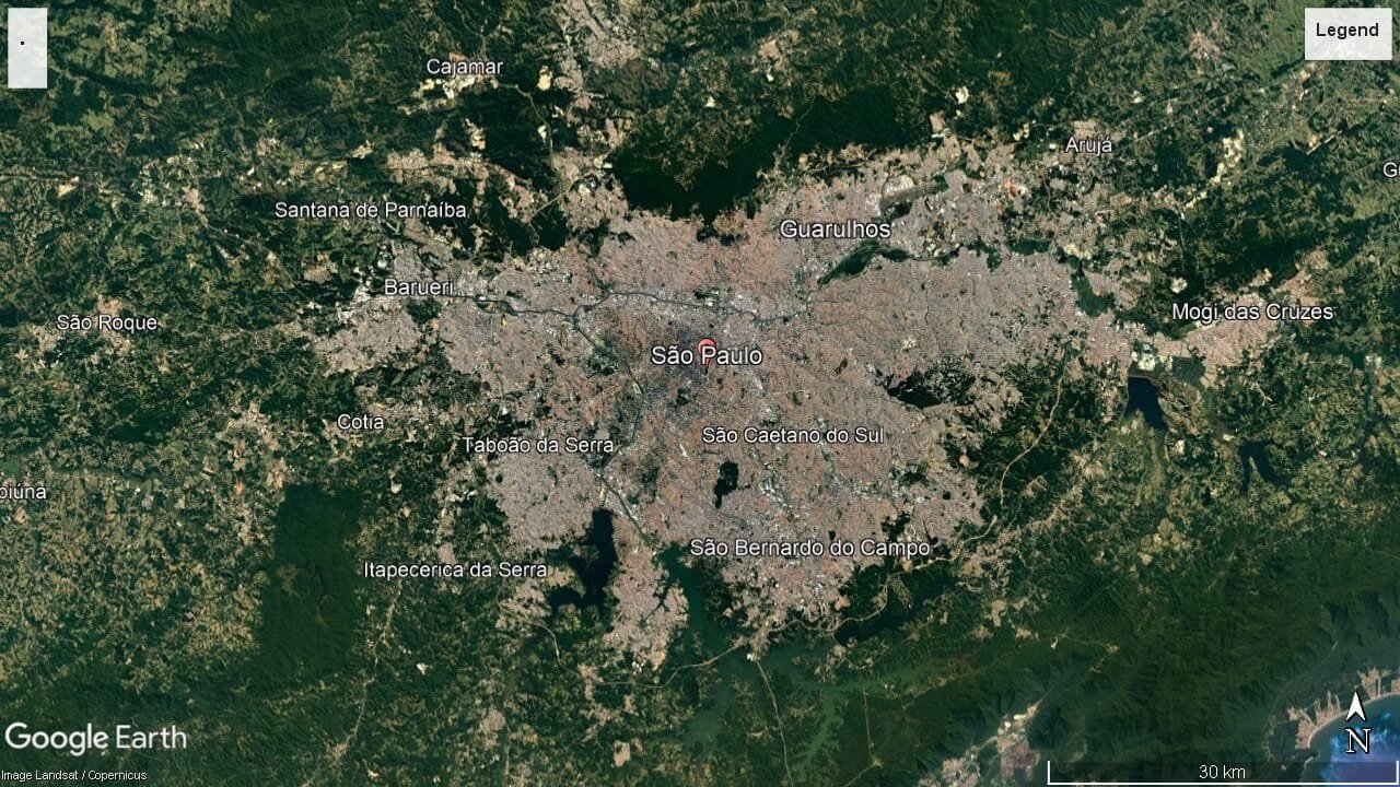 Tampilan Satelit Kota Sao Paulo